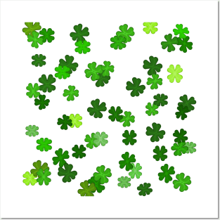 Shamrocks Falling - Pattern for Saint Patricks Day Posters and Art